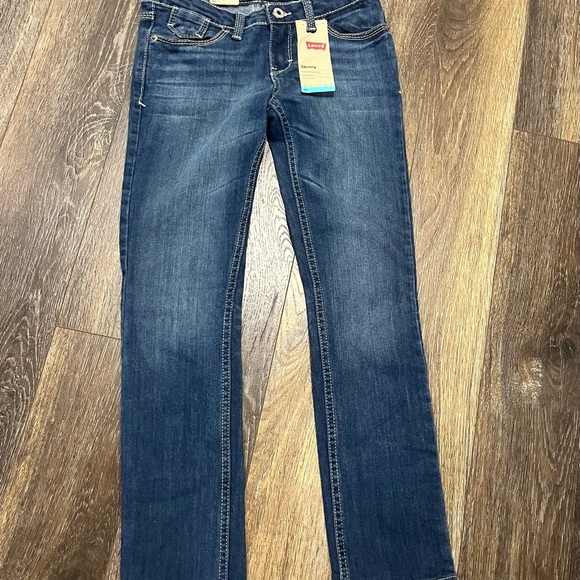 Levi’s Big  Kids Slim Boot Cut Dark Wash Jeans NWT - Picture 3 of 8